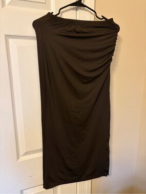 Women's Black Jersey Midi Skirt